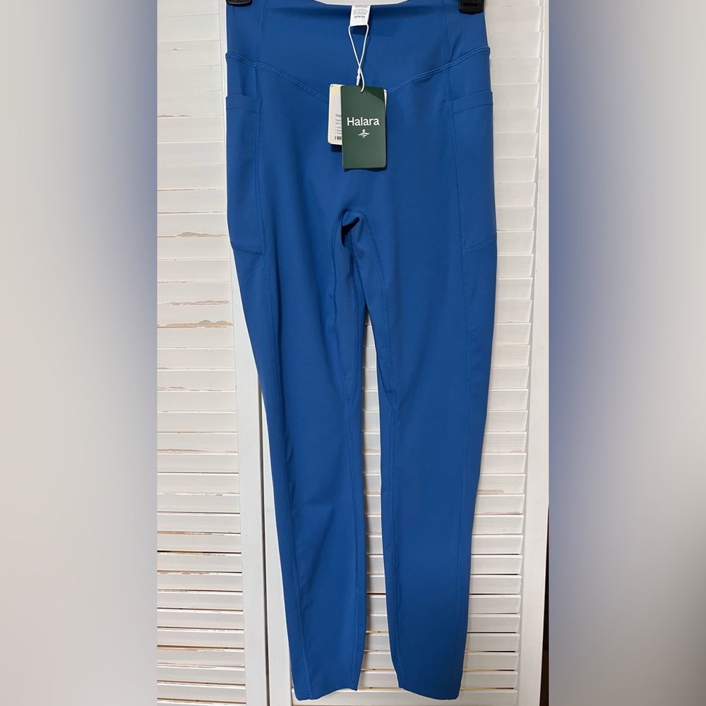 HALARA Cobalt Blue High-Rise Pocketed Compression Shaping Leggings NWT